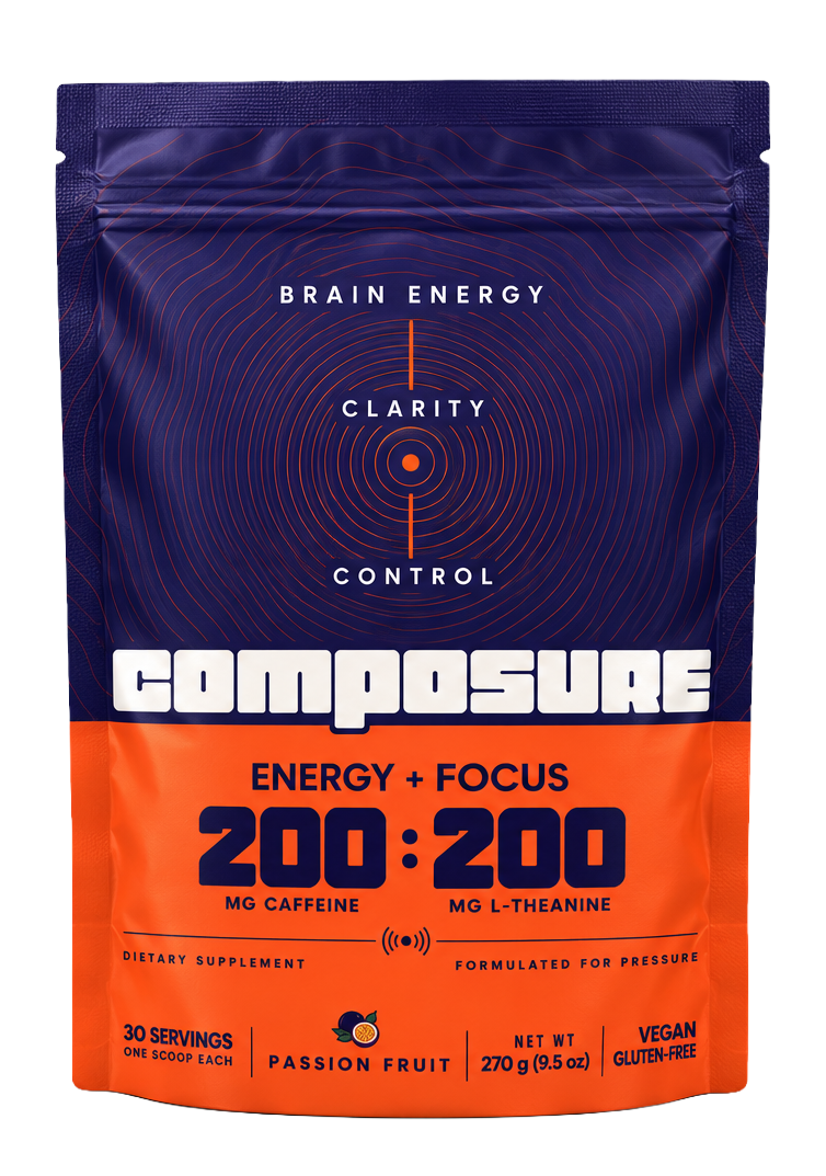 Front of the COMPOSURE Energy + Focus pouch